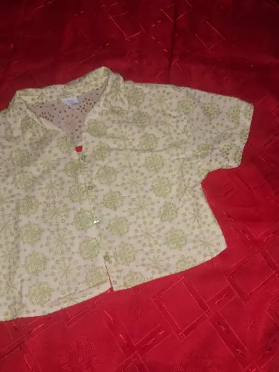 Camisa de hombre estampada verde y blanca - miniatura 2
