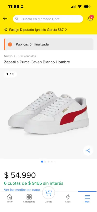 Zapatillas Puma Caven blancas para hombre - miniatura 1
