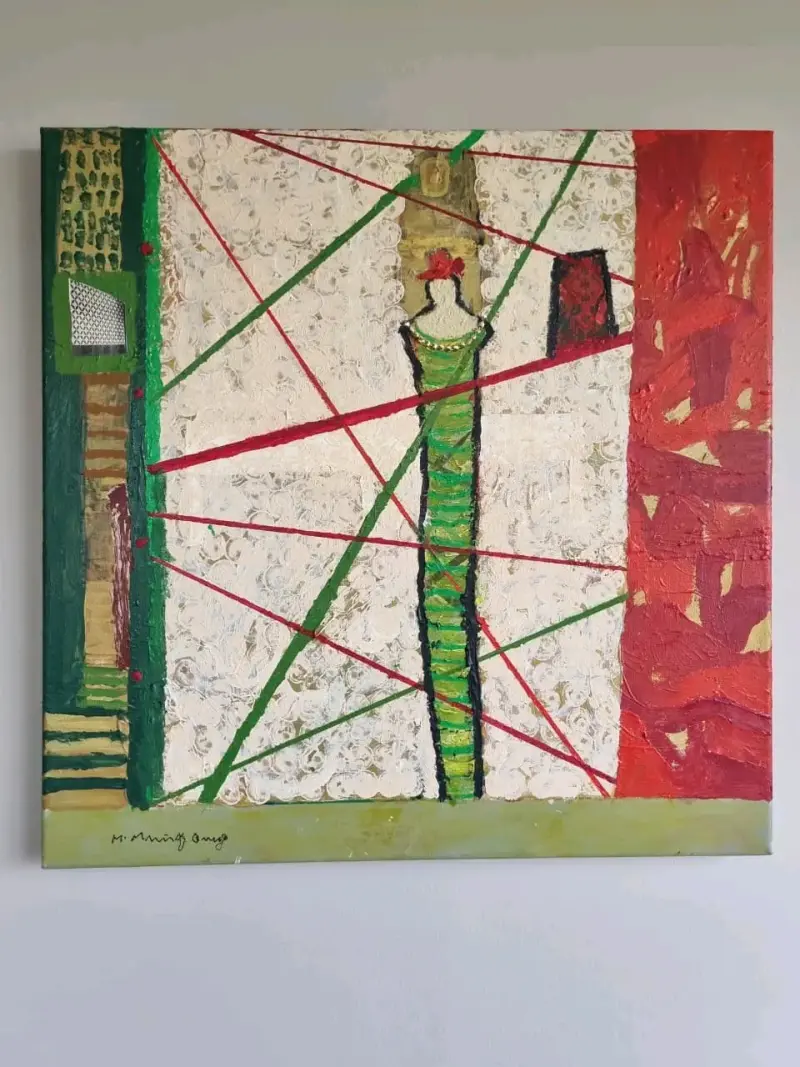 Cuadro acrílico con técnica mixta 60x60 cm