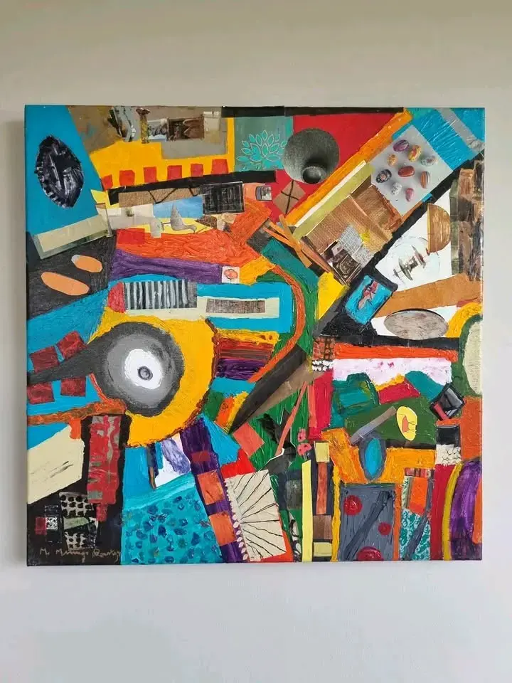 Cuadro acrílico con técnica mixta 60x60 cm