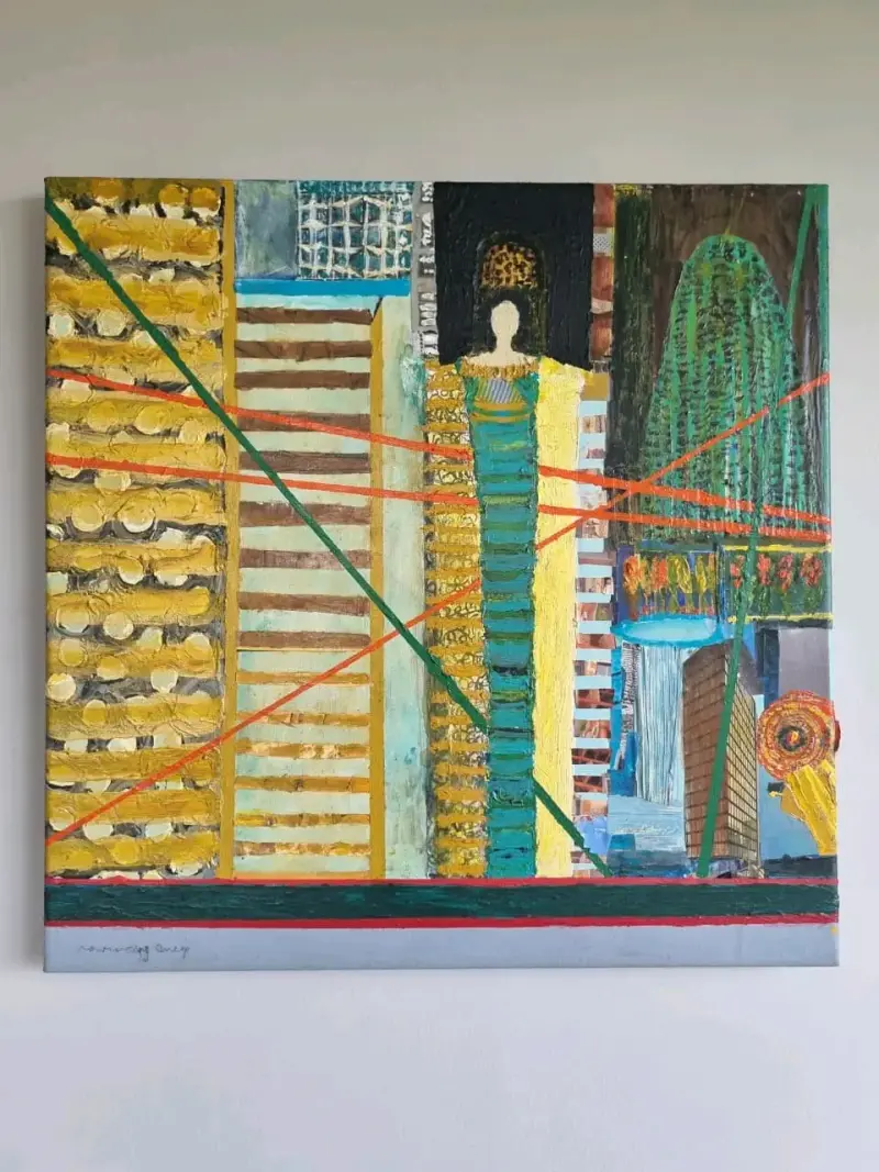 Cuadro acrílico con técnica mixta 60x60 cm