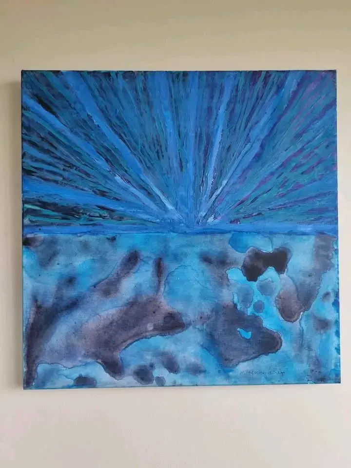 Cuadro acrílico con técnica mixta 60x60 cm