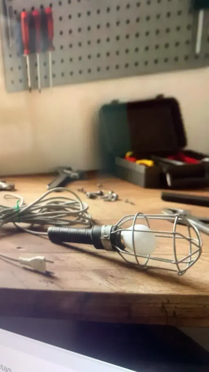 Lámpara de trabajo con cable largo y protección metálica - 2
