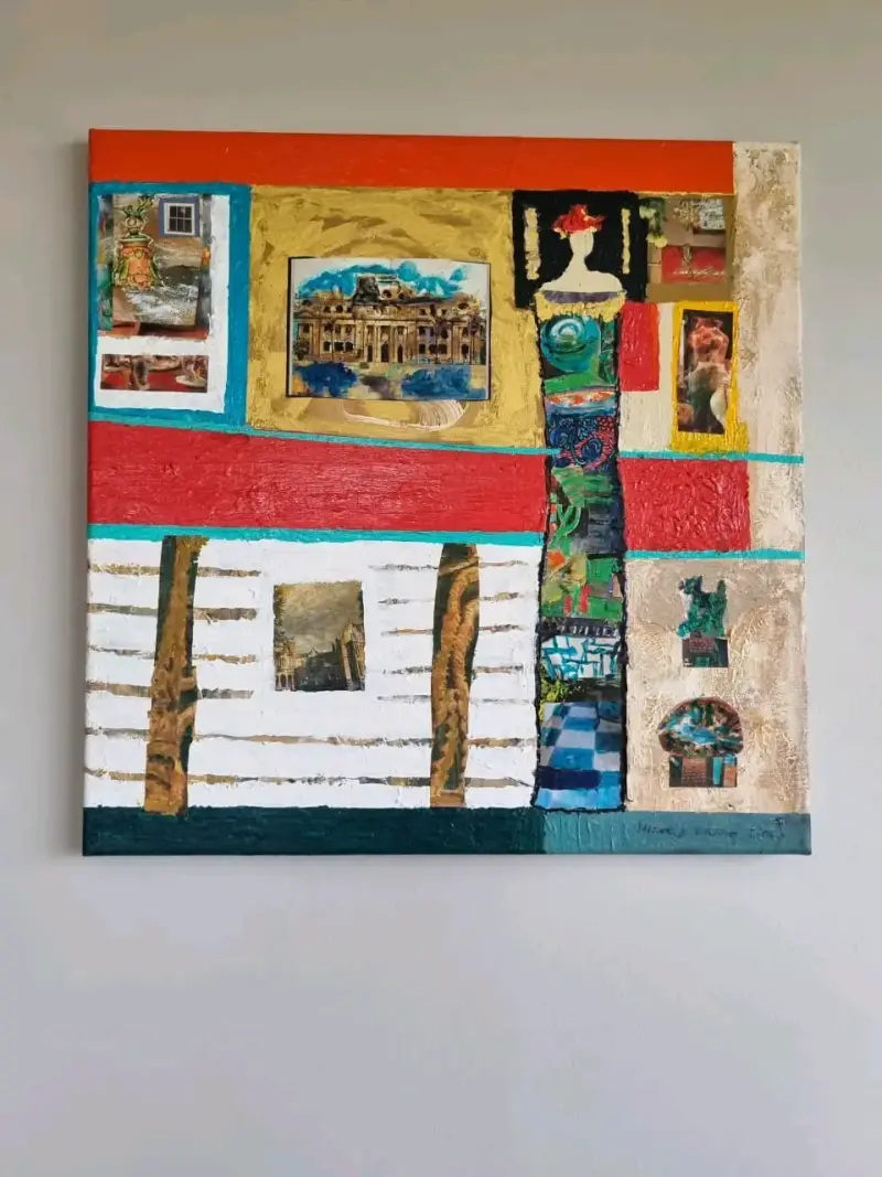 Cuadro acrílico con técnica mixta 50x50 cm