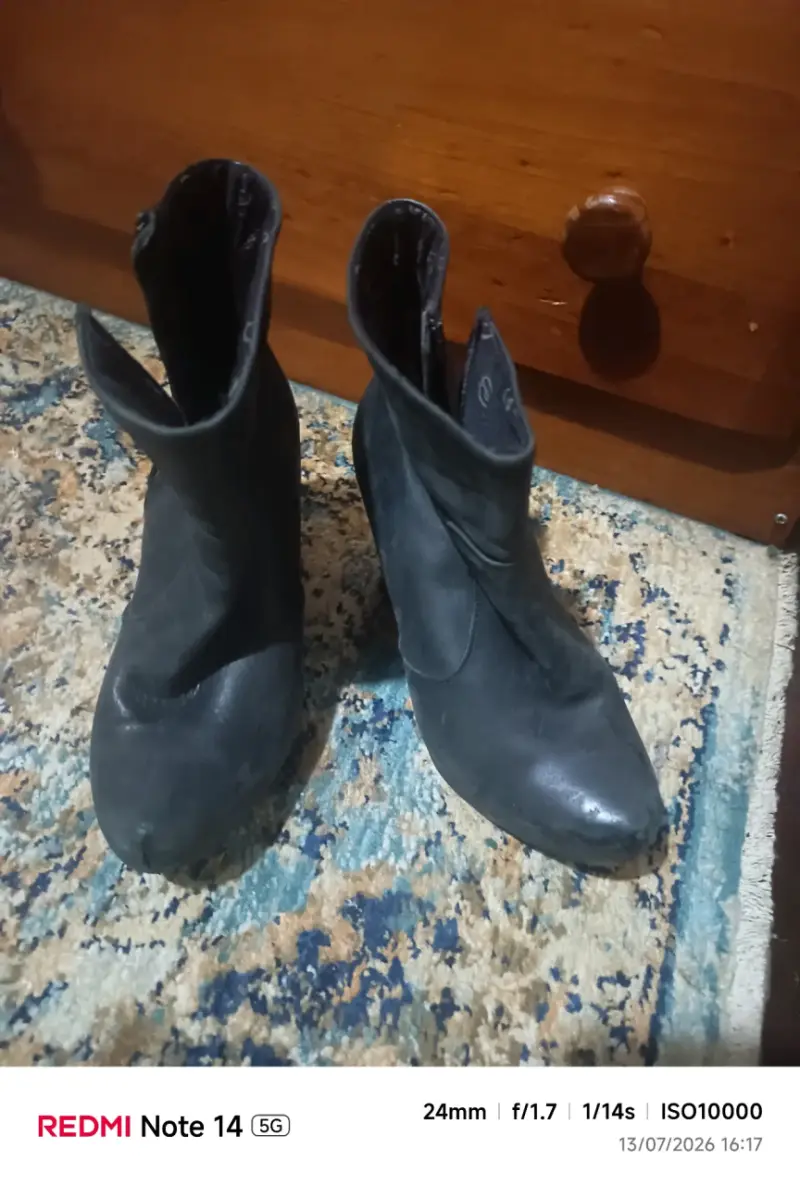 Botines de cuero negro con plataforma - 2