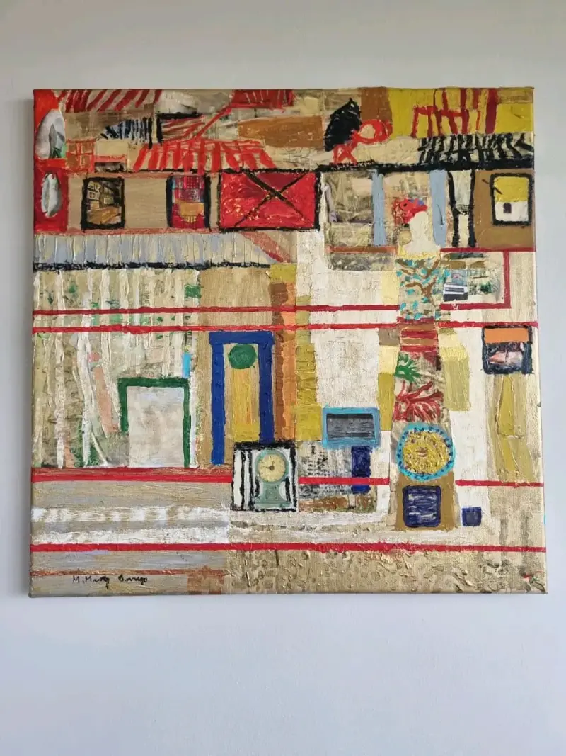 Cuadro acrílico con técnica mixta 50x50 cm