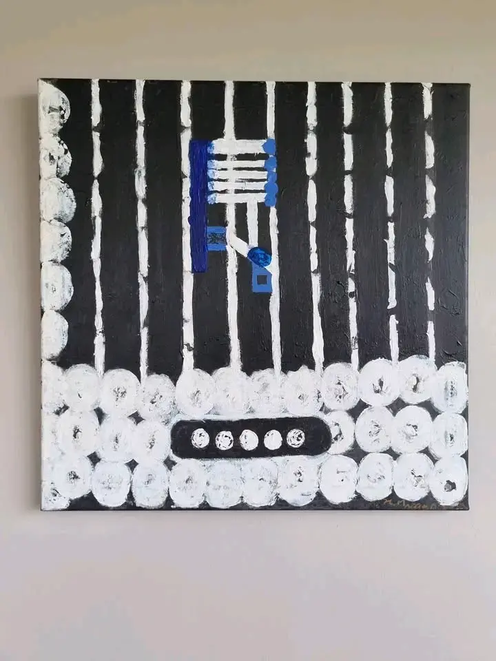 Cuadro acrílico con técnica mixta 50x50 cm