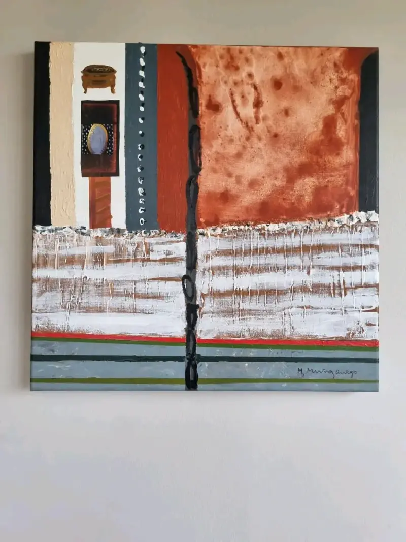 Cuadro acrílico con técnica mixta 50x50 cm