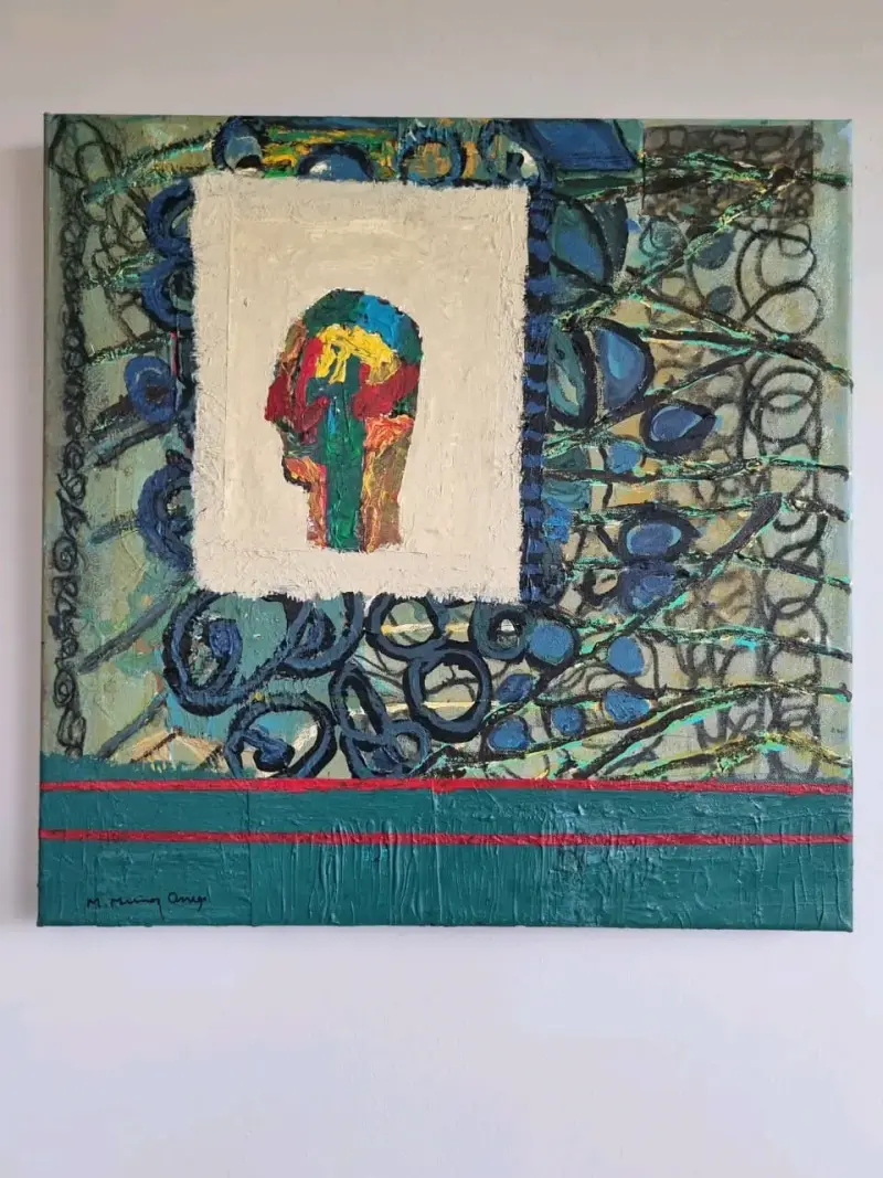 Cuadro acrílico con técnica mixta 50x50 cm