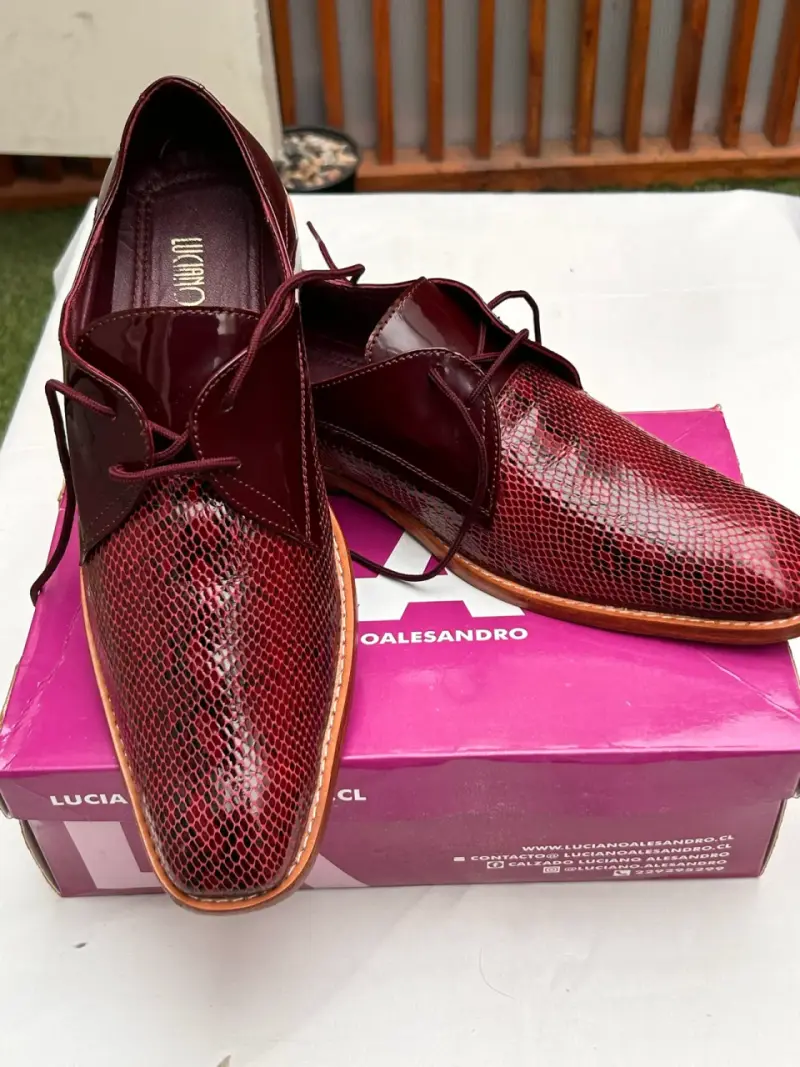 Zapatos de vestir burdeos Luciano con diseño de serpiente - 3