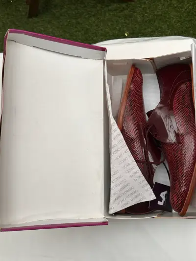 Zapatos de vestir burdeos Luciano con diseño de serpiente - miniatura 6