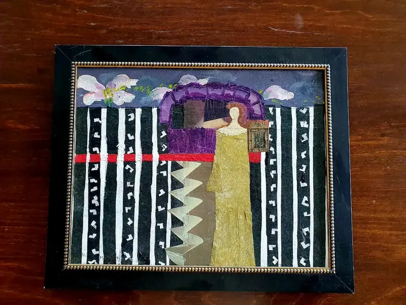 Cuadro acrílico con técnica mixta 43x33 cm