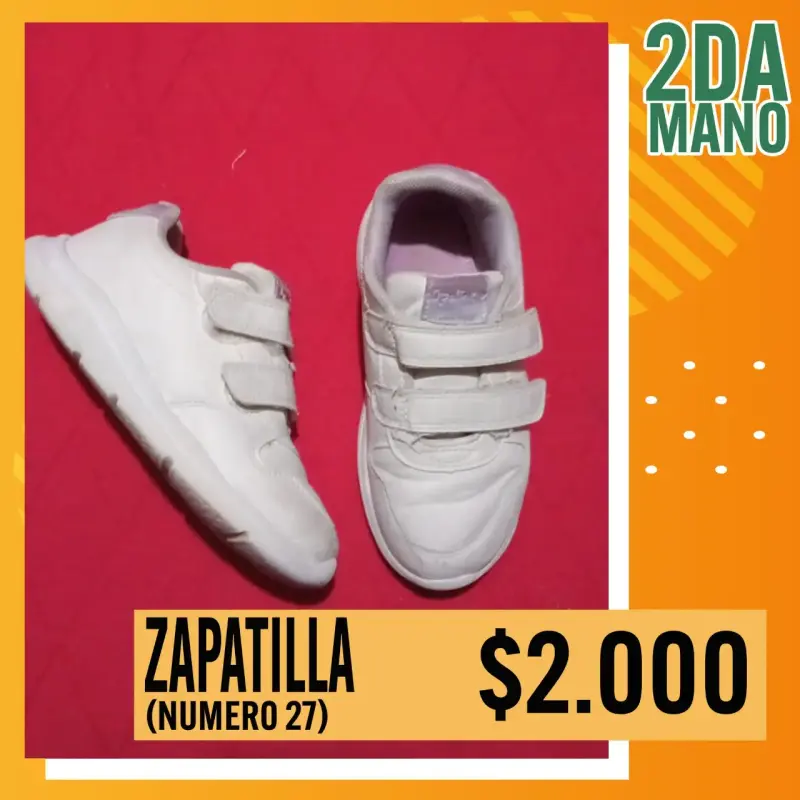 Zapatillas blancas para niños talla 27