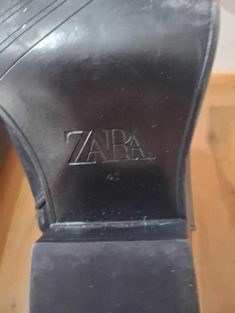 Botas largas de cuero negro para mujer - 2