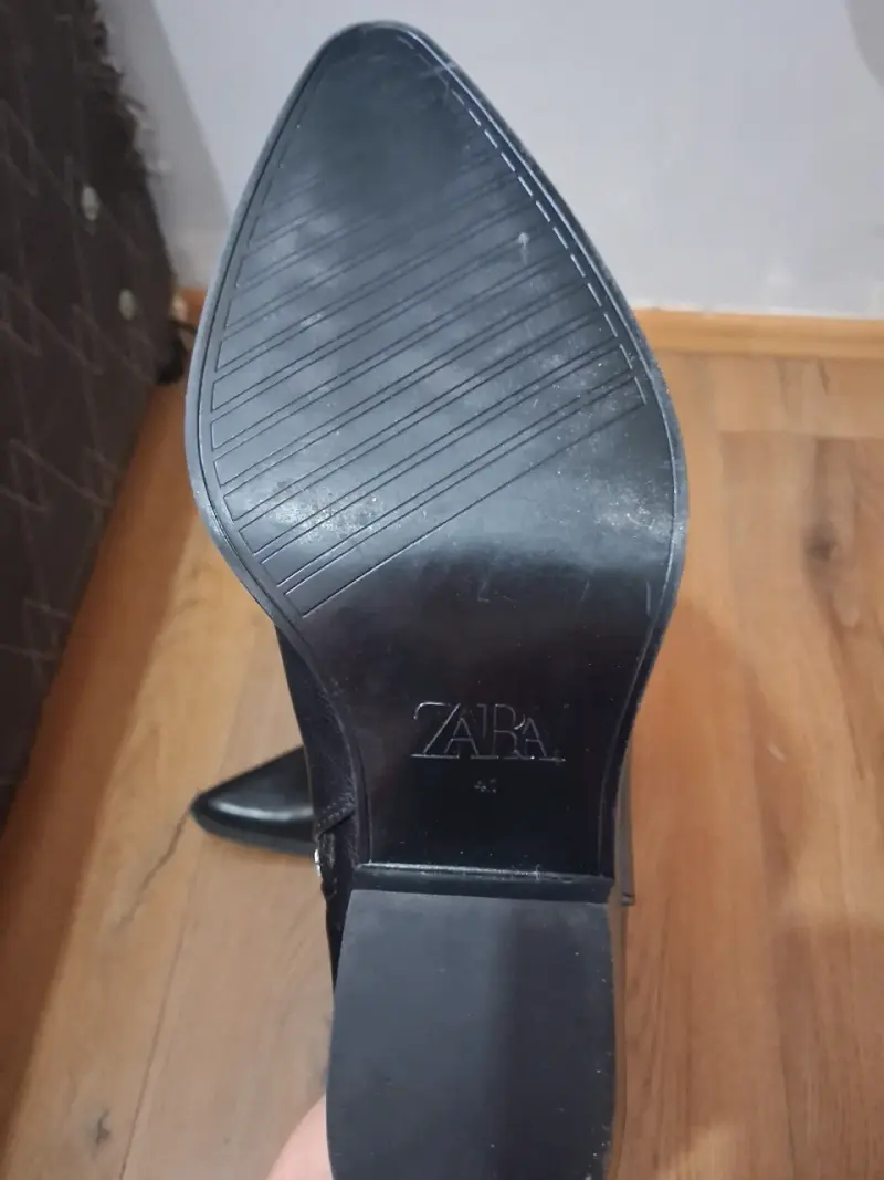 Botas largas de cuero negro para mujer - 3