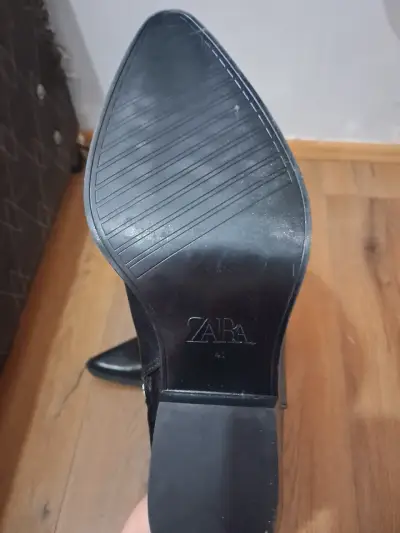 Botas largas de cuero negro para mujer - miniatura 3