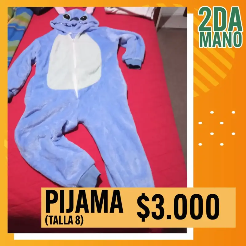 Pijama infantil azul con capucha talla 8