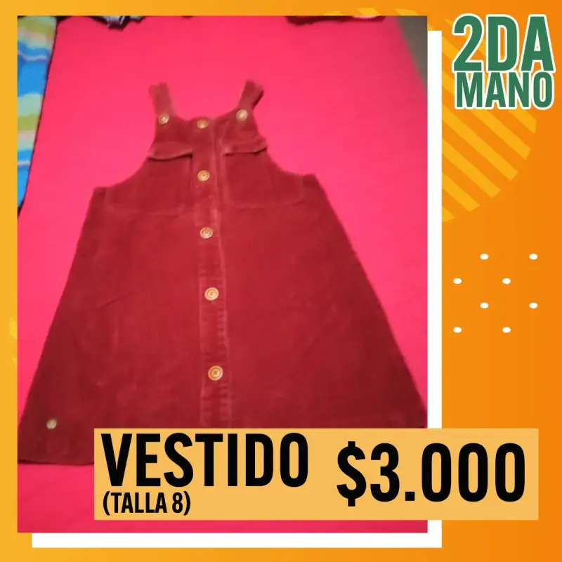 Vestido de pana rojo talla 8