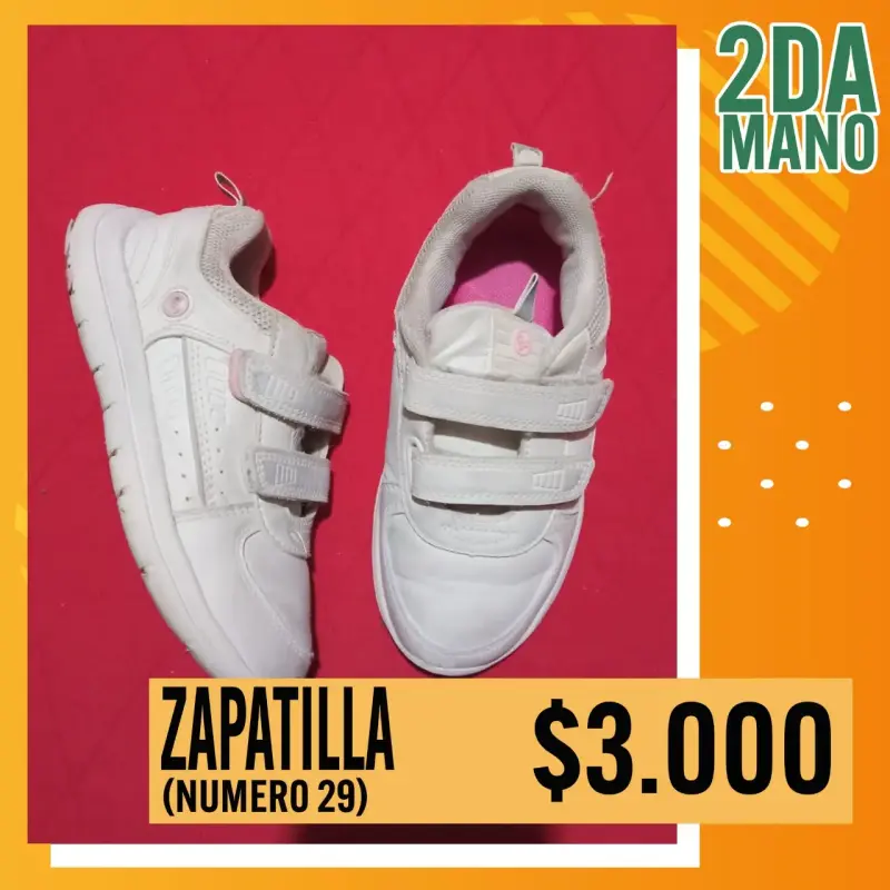 Zapatillas blancas para niños talla 29