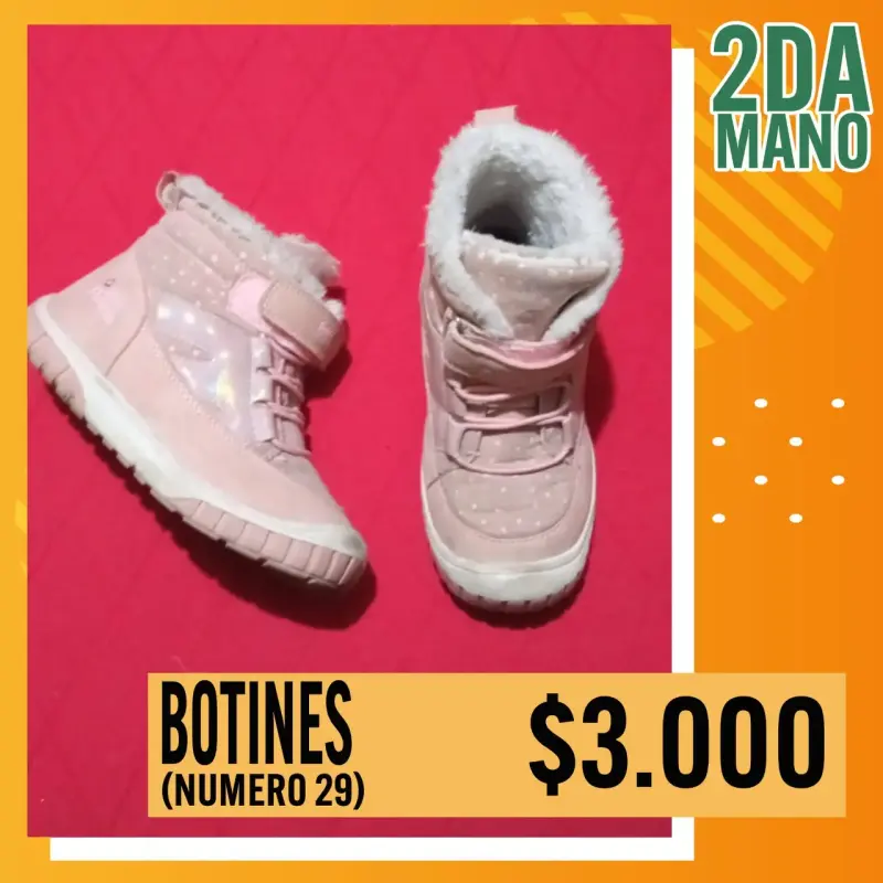 Botines rosados para niña número 29