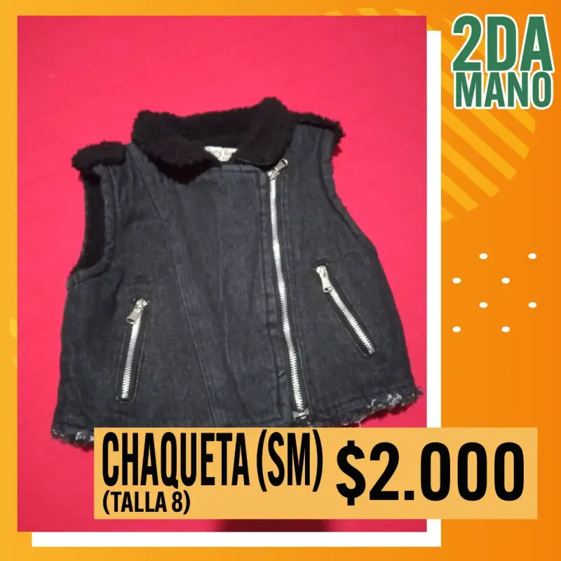 Chaleco de mezclilla con forro talla 8