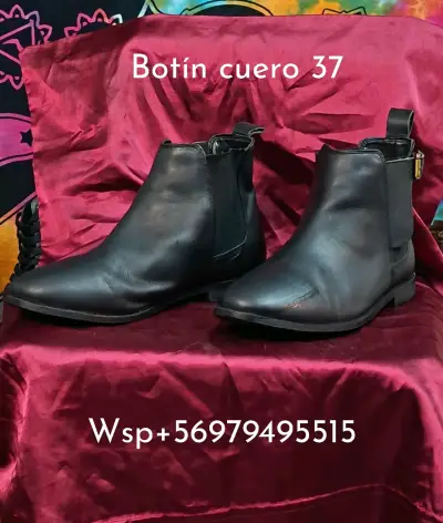 Botas largas de cuero marrón talla 37 - miniatura 6