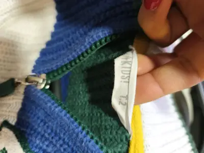Sueter infantil a rayas multicolor con cremallera - miniatura 3
