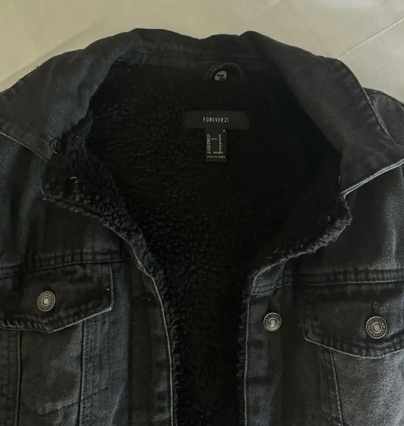 Chaqueta de mezclilla negra interior de chiporro - 3