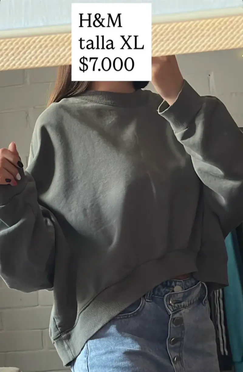 Polerón gris H&M talla XL
