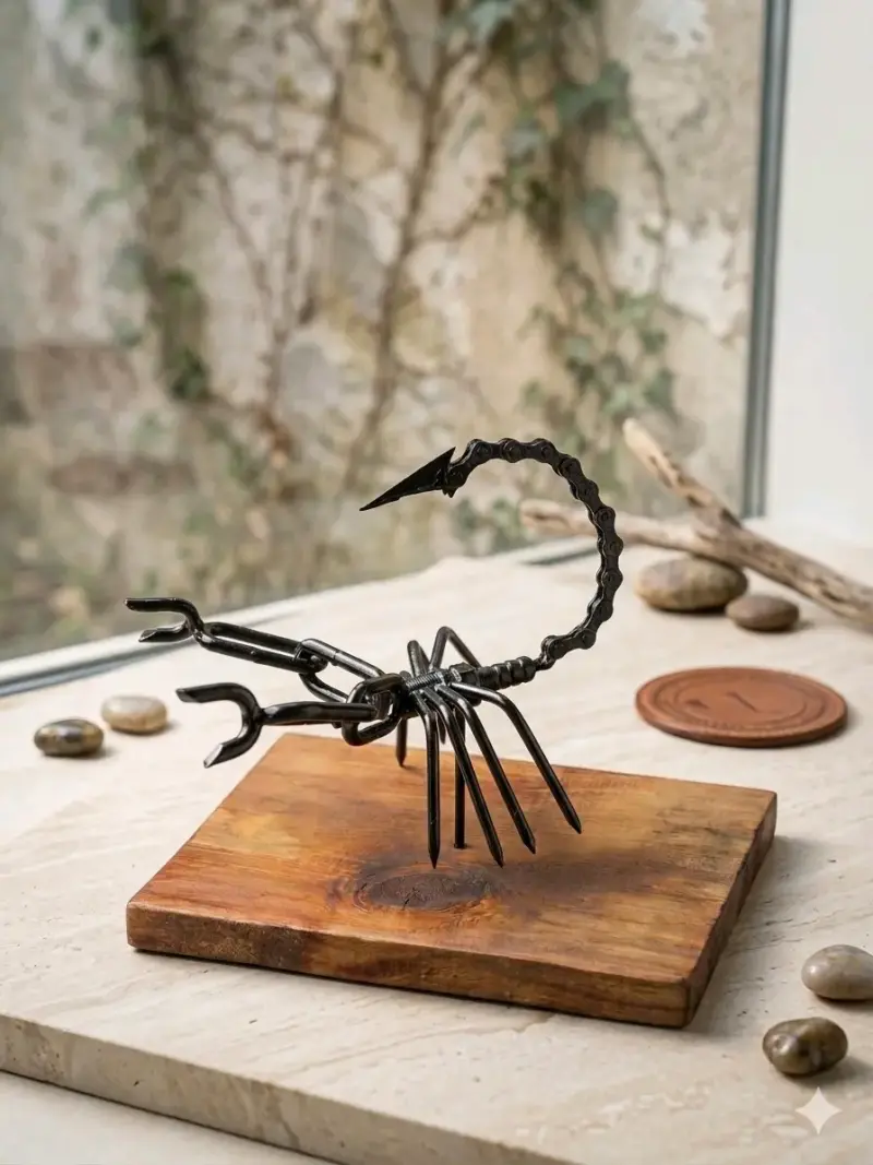 Escultura de escorpión en metal reciclado - 1