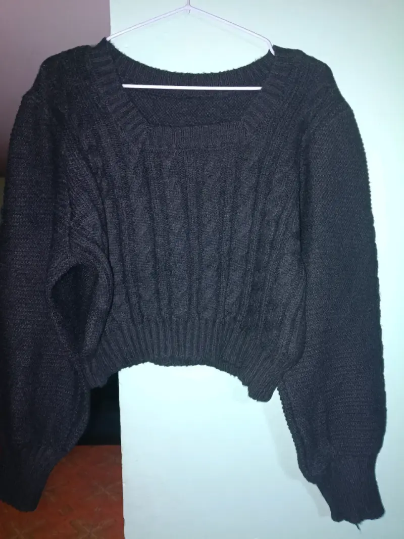 Cardigan de punto rosa con botones - 4