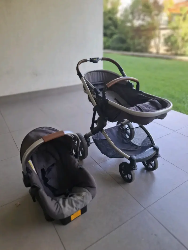 Coche de bebé Bebesit gris con manillar ajustable - 6