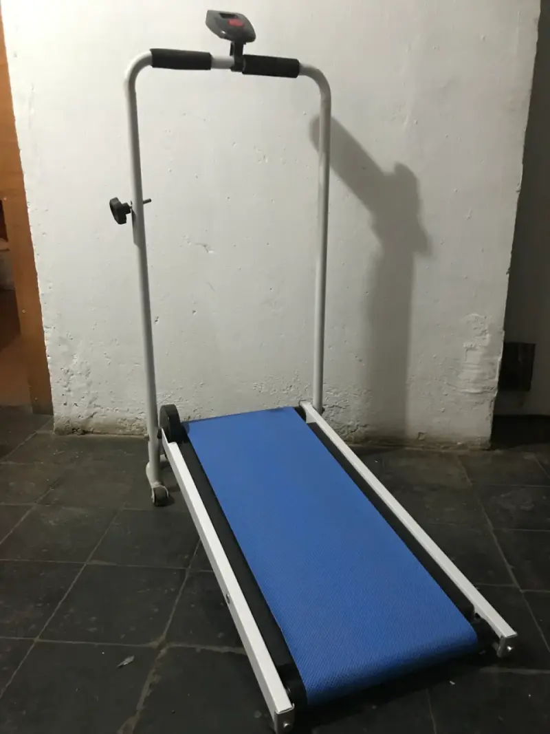 Caminadora manual plegable azul - 1