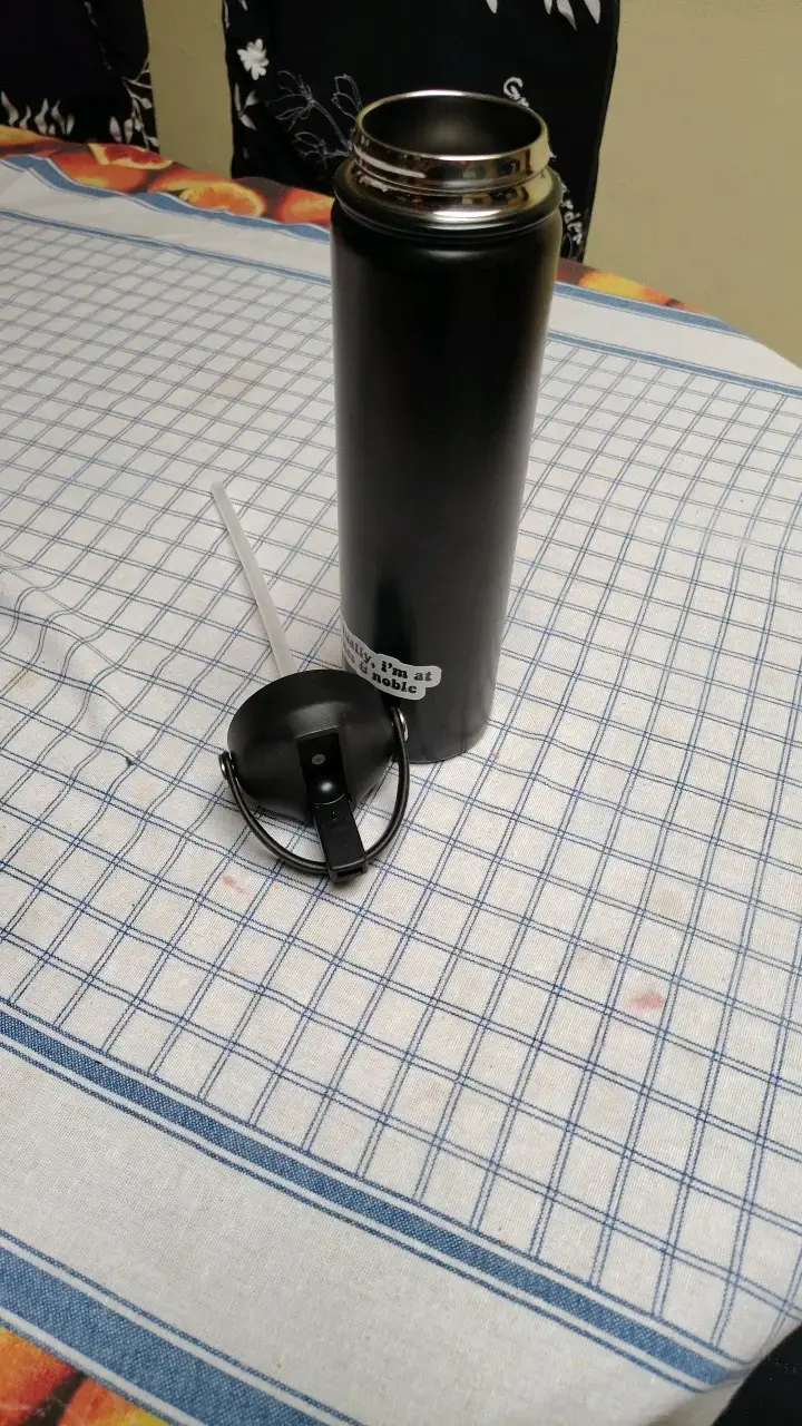 Botella térmica negra con tapa hermética - 3