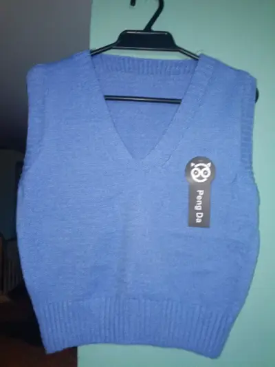 Polera crop azul con brillo para mujer - miniatura 6