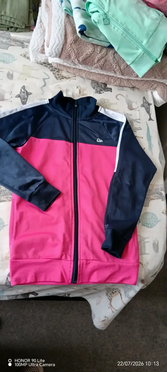 Chaqueta deportiva rosa y azul para mujer - 1