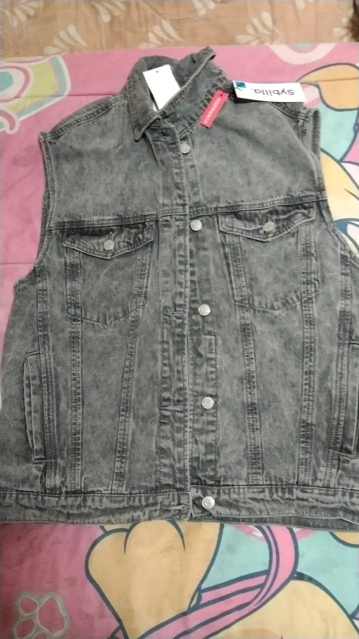 Chaleco de mezclilla sin mangas estilo vintage - 1