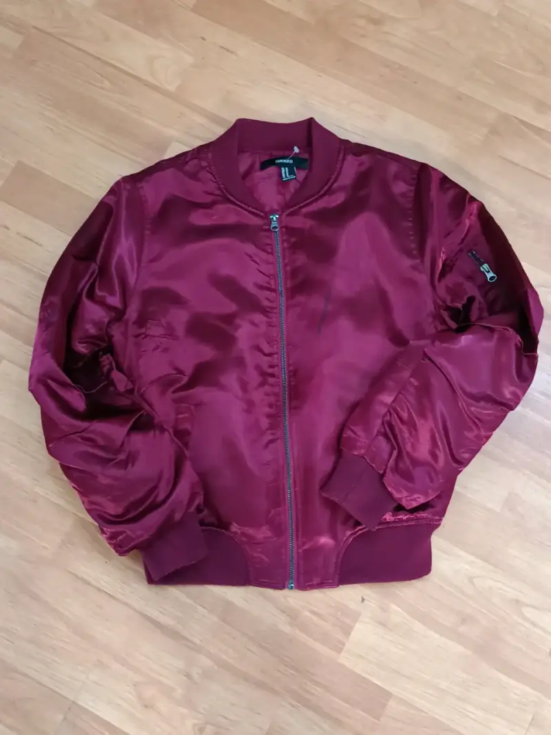 Chaqueta bomber burdeos para mujer - 1