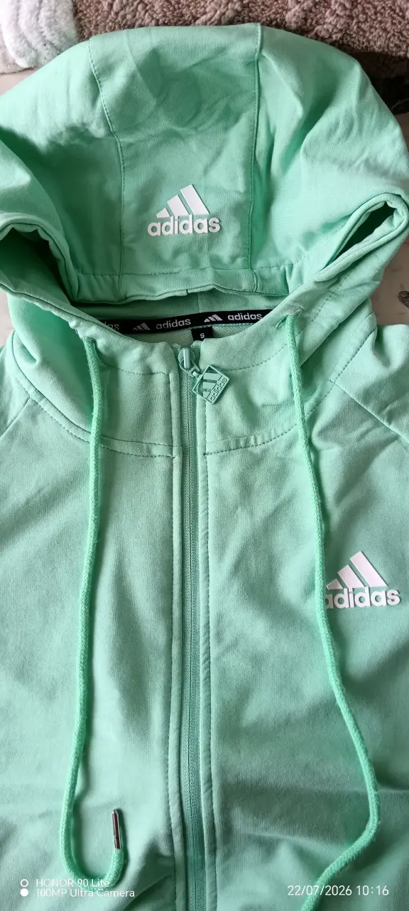 Polerón verde con capucha Adidas para mujer - 2