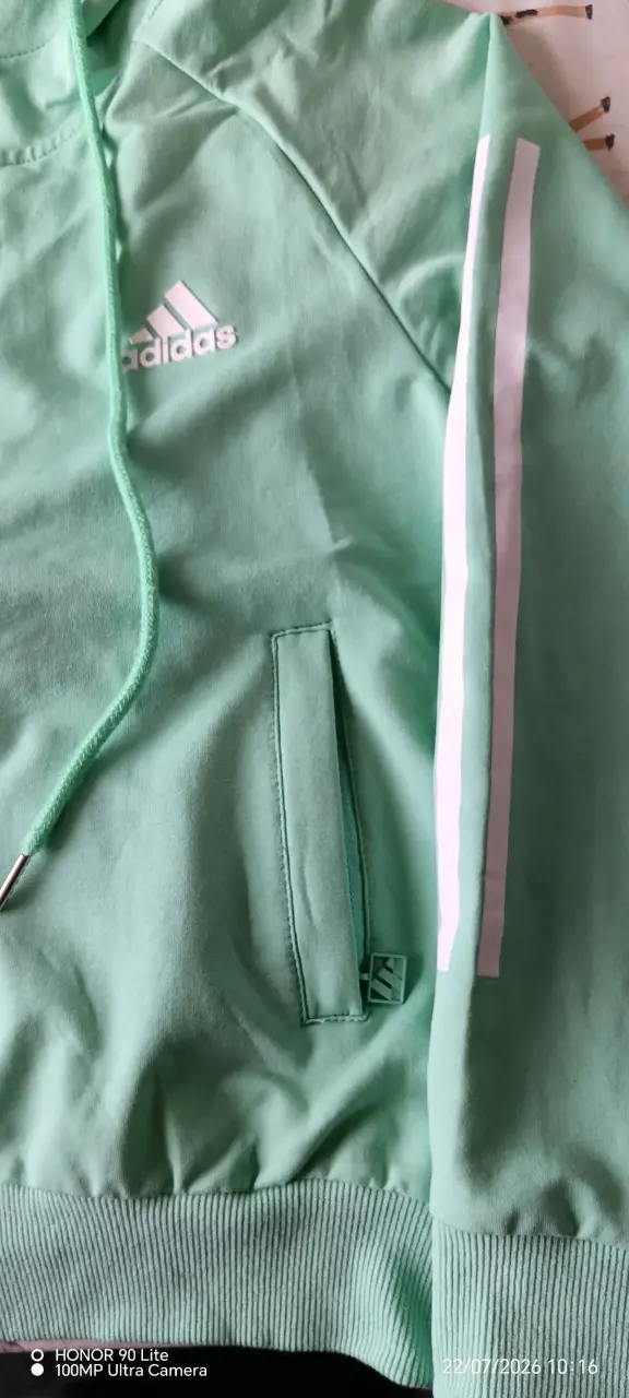 Polerón verde con capucha Adidas para mujer - 3