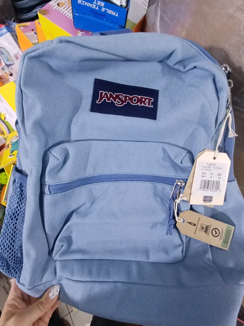 Mochila Jansport azul clásica y resistente