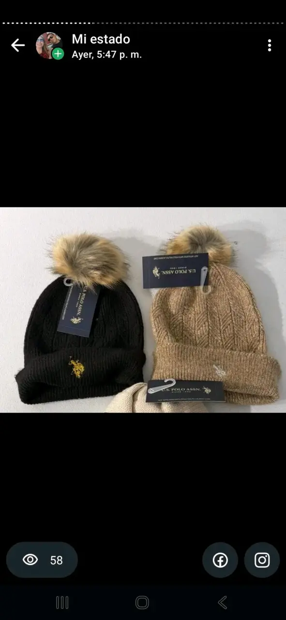 Gorros de lana con pompón U.S. Polo Assn.