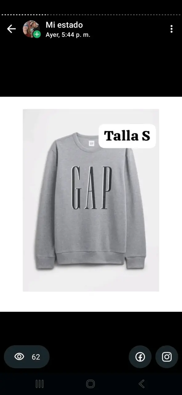 Polerón gris GAP talla S