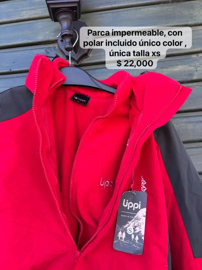 Parca impermeable Upp con polar rojo y negro - 2