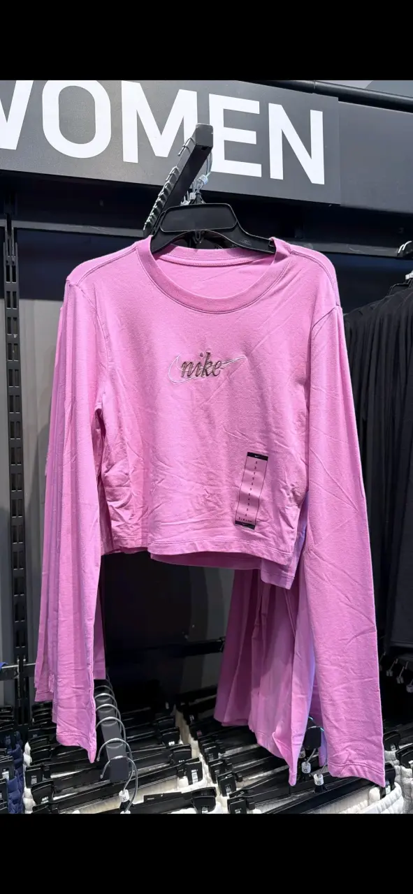 Polera Nike rosa manga larga para mujer