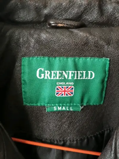 Chaqueta de cuero marrón Greenfield para hombre - miniatura 3