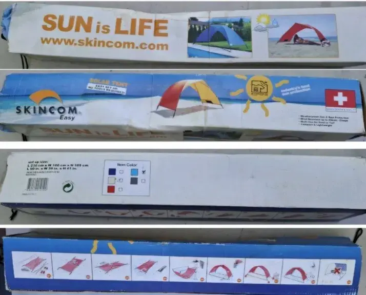 Carpa de playa Skincom Easy con protección solar