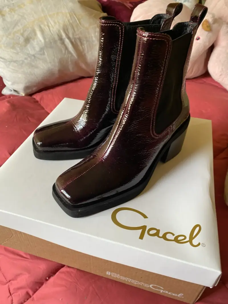 Botines de cuero burdeos marca Gacel - 1