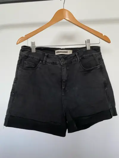 Shorts de mezclilla negros Americano - miniatura 1