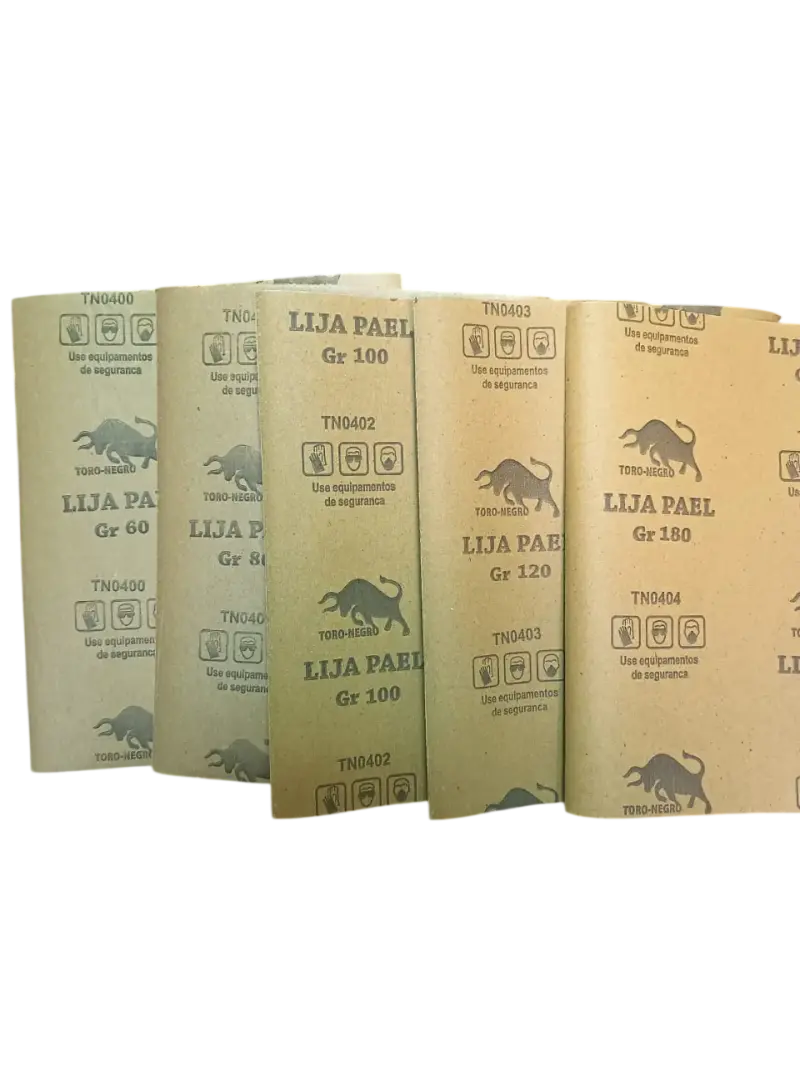 Pack 4 Lija Para Madera Pliego Toro Negro - 1